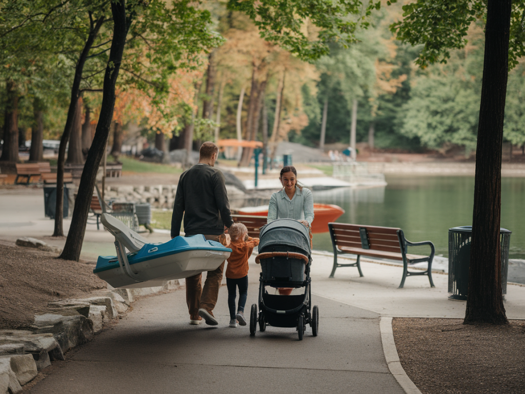 Wie du mit kinderwagen und faltboot zum see kommst: routen, parkplätze, tragehilfen und checklisten für stressfreie familientage