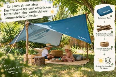 So baust du aus einer decathlon‑tarp und natürlichen materialen eine kindersichere sonnenschutz‑station