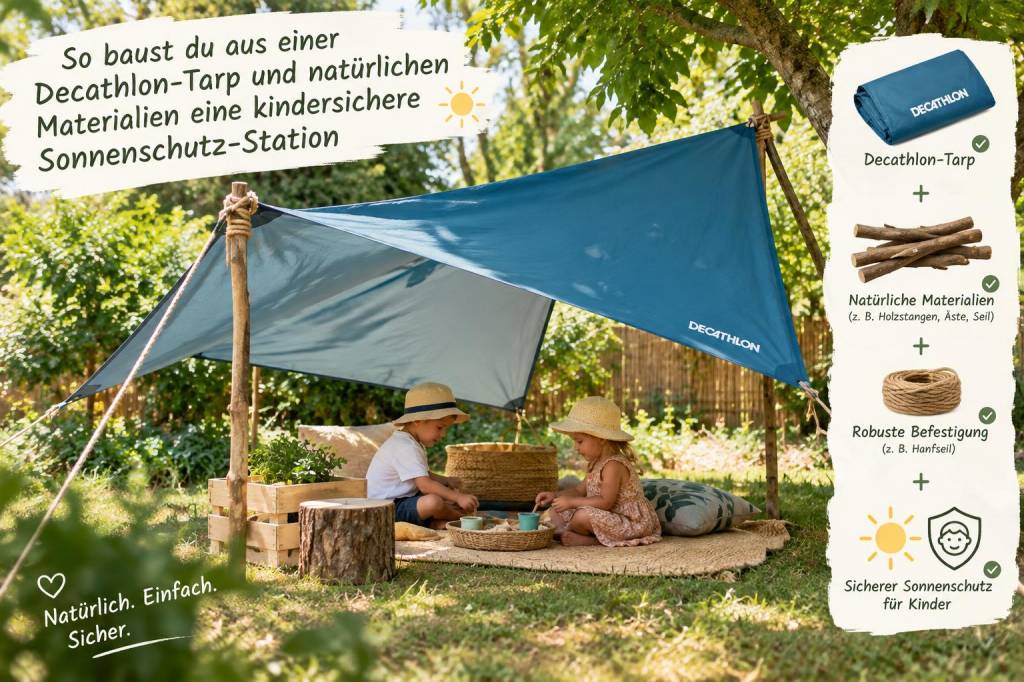 So baust du aus einer decathlon‑tarp und natürlichen materialen eine kindersichere sonnenschutz‑station