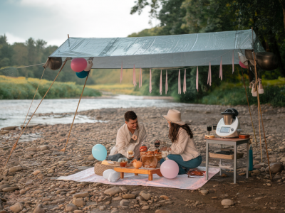So planst du ein romantisches uferpicknick bei schlechtem wetter: tarp‑aufbau, wasserfeste dekoration und thermomix‑heißegetränke