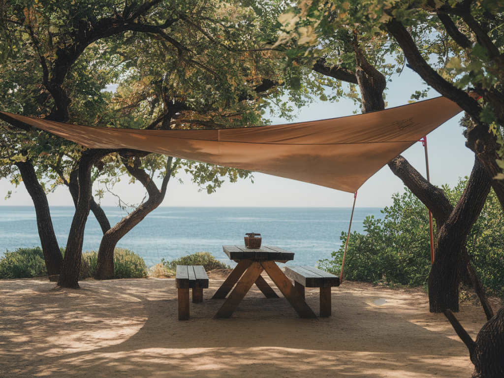 Wie du in 20 minuten einen schattigen picknickplatz am see findest und mit einer decathlon‑tarp sicherst