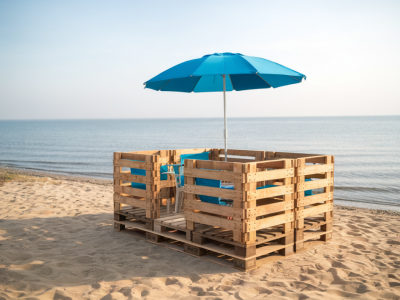 So baust du eine portable Sonnenterrasse aus Paletten für den Strand oder See
