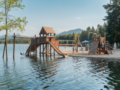 Wie du an einem heißen sommertag einen kindersicheren schattenspielplatz am see richtest