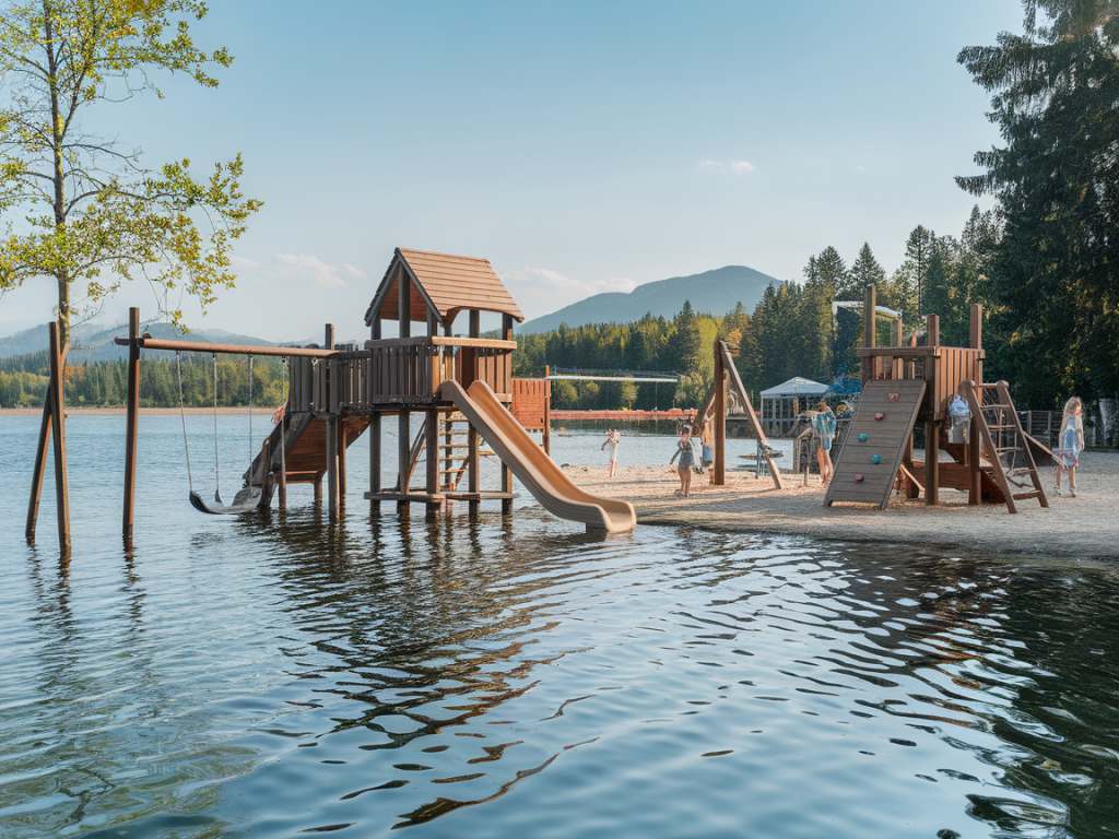 Wie du an einem heißen sommertag einen kindersicheren schattenspielplatz am see richtest